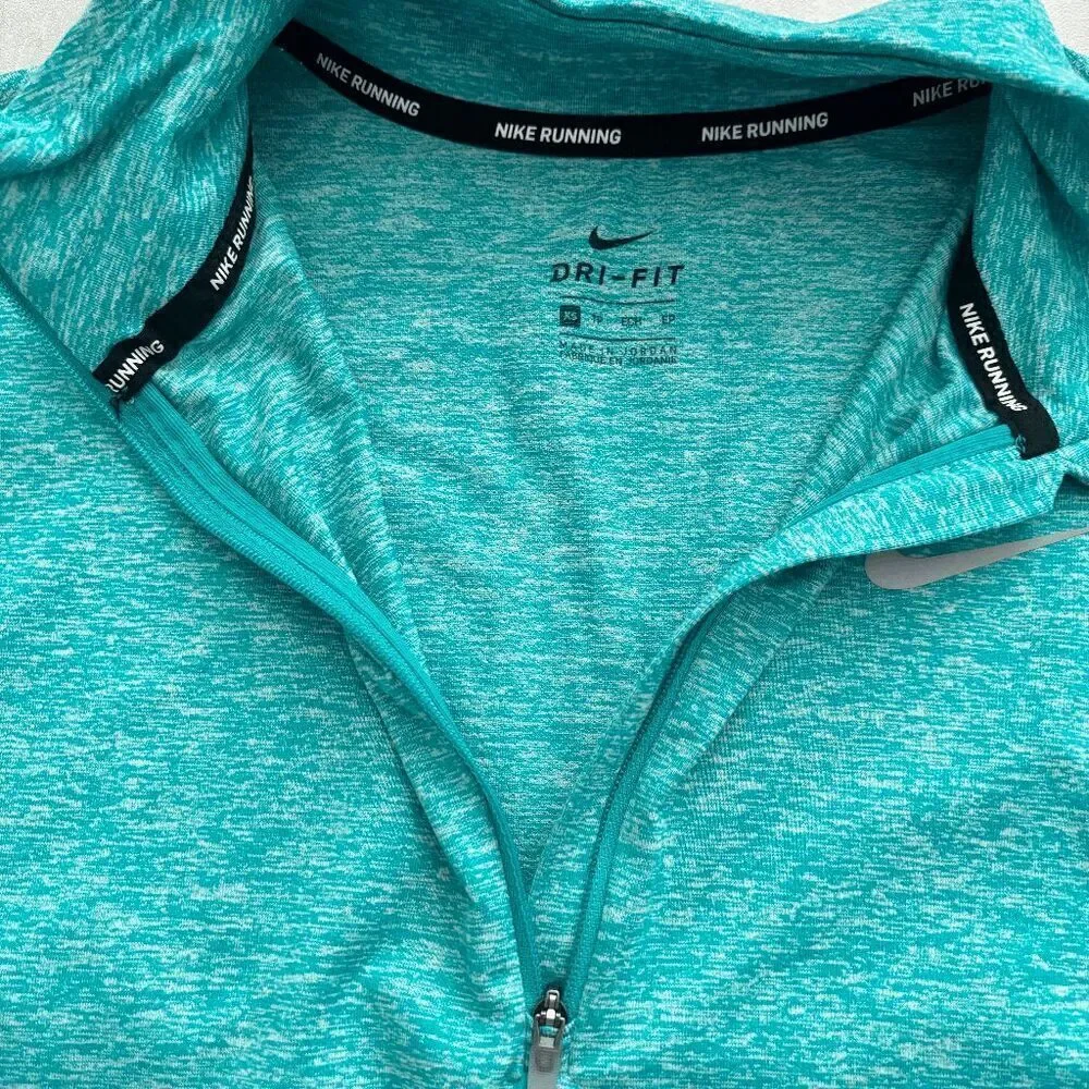 Nike Element Half-Zip Running Top Aqua Blue XS Dri-Fit Lightweight Outdoors Mesh